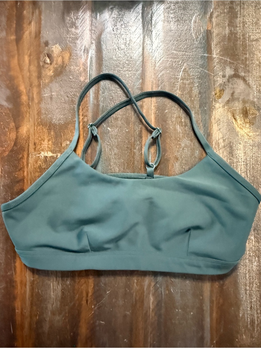 Alo Yoga Green Size Medium Strappy Low Impact Sports Bra EUC